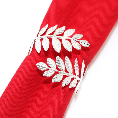 6kom Srebrni prstenovi za salvete Metalni okrugli držač za salvete Kopča za Valentinovo Vjenčanje Božić Ramazan Praznični stol za zabavu u kući Dec.