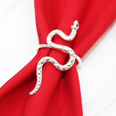 6kom Srebrni prstenovi za salvete Metalni okrugli držač za salvete Kopča za Valentinovo Vjenčanje Božić Ramazan Praznični stol za zabavu u kući Dec.