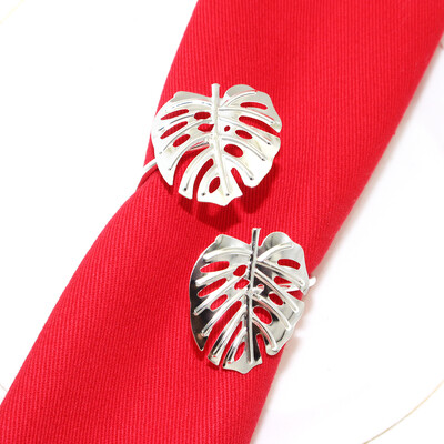 6kom Srebrni prstenovi za salvete Metalni okrugli držač za salvete Kopča za Valentinovo Vjenčanje Božić Ramazan Praznični stol za zabavu u kući Dec.