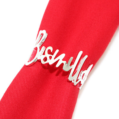 6kom Srebrni prstenovi za salvete Metalni okrugli držač za salvete Kopča za Valentinovo Vjenčanje Božić Ramazan Praznični stol za zabavu u kući Dec.