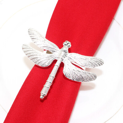 6kom Srebrni prstenovi za salvete Metalni okrugli držač za salvete Kopča za Valentinovo Vjenčanje Božić Ramazan Praznični stol za zabavu u kući Dec.