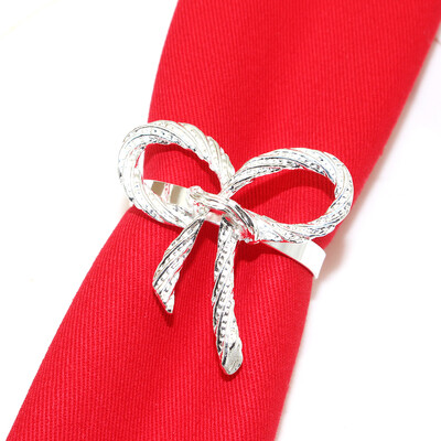 6kom Srebrni prstenovi za salvete Metalni okrugli držač za salvete Kopča za Valentinovo Vjenčanje Božić Ramazan Praznični stol za zabavu u kući Dec.