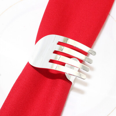 6kom Srebrni prstenovi za salvete Metalni okrugli držač za salvete Kopča za Valentinovo Vjenčanje Božić Ramazan Praznični stol za zabavu u kući Dec.