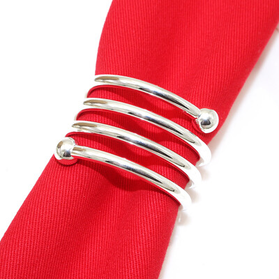 6kom Srebrni prstenovi za salvete Metalni okrugli držač za salvete Kopča za Valentinovo Vjenčanje Božić Ramazan Praznični stol za zabavu u kući Dec.