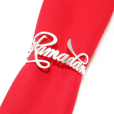 6kom Srebrni prstenovi za salvete Metalni okrugli držač za salvete Kopča za Valentinovo Vjenčanje Božić Ramazan Praznični stol za zabavu u kući Dec.