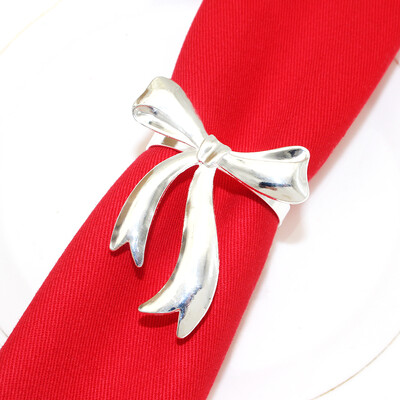 6kom Srebrni prstenovi za salvete Metalni okrugli držač za salvete Kopča za Valentinovo Vjenčanje Božić Ramazan Praznični stol za zabavu u kući Dec.