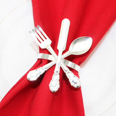 6kom Srebrni prstenovi za salvete Metalni okrugli držač za salvete Kopča za Valentinovo Vjenčanje Božić Ramazan Praznični stol za zabavu u kući Dec.