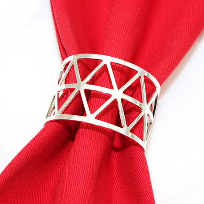 6kom Srebrni prstenovi za salvete Metalni okrugli držač za salvete Kopča za Valentinovo Vjenčanje Božić Ramazan Praznični stol za zabavu u kući Dec.