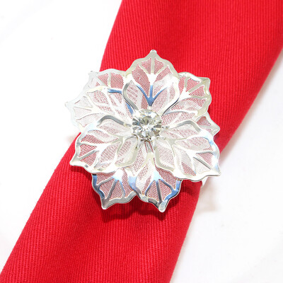 6kom Srebrni prstenovi za salvete Metalni okrugli držač za salvete Kopča za Valentinovo Vjenčanje Božić Ramazan Praznični stol za zabavu u kući Dec.