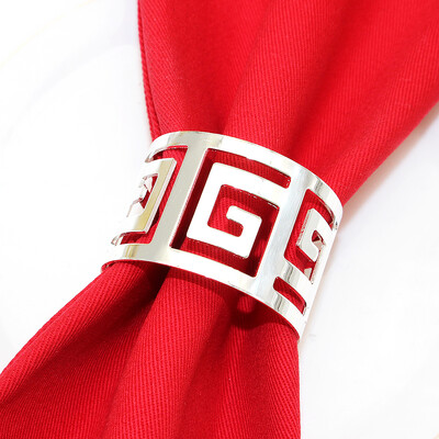 6kom Srebrni prstenovi za salvete Metalni okrugli držač za salvete Kopča za Valentinovo Vjenčanje Božić Ramazan Praznični stol za zabavu u kući Dec.