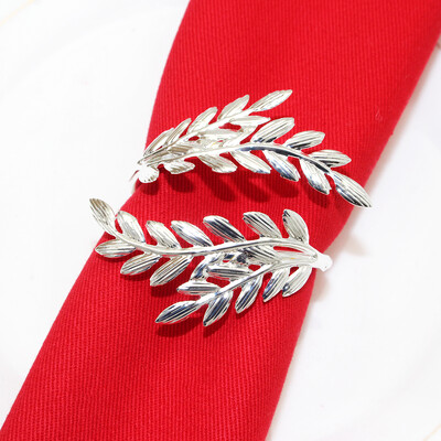 6kom Srebrni prstenovi za salvete Metalni okrugli držač za salvete Kopča za Valentinovo Vjenčanje Božić Ramazan Praznični stol za zabavu u kući Dec.