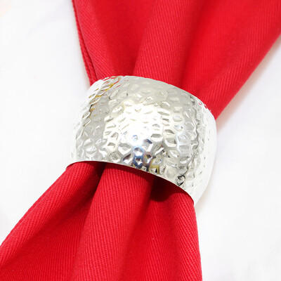 6kom Srebrni prstenovi za salvete Metalni okrugli držač za salvete Kopča za Valentinovo Vjenčanje Božić Ramazan Praznični stol za zabavu u kući Dec.