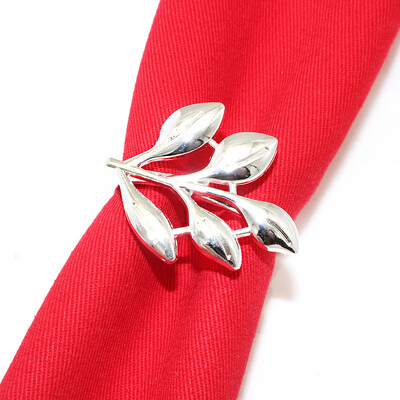 6kom Srebrni prstenovi za salvete Metalni okrugli držač za salvete Kopča za Valentinovo Vjenčanje Božić Ramazan Praznični stol za zabavu u kući Dec.