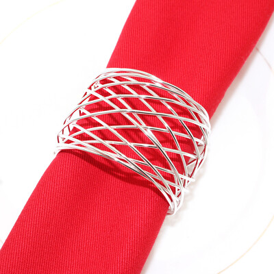 6kom Srebrni prstenovi za salvete Metalni okrugli držač za salvete Kopča za Valentinovo Vjenčanje Božić Ramazan Praznični stol za zabavu u kući Dec.