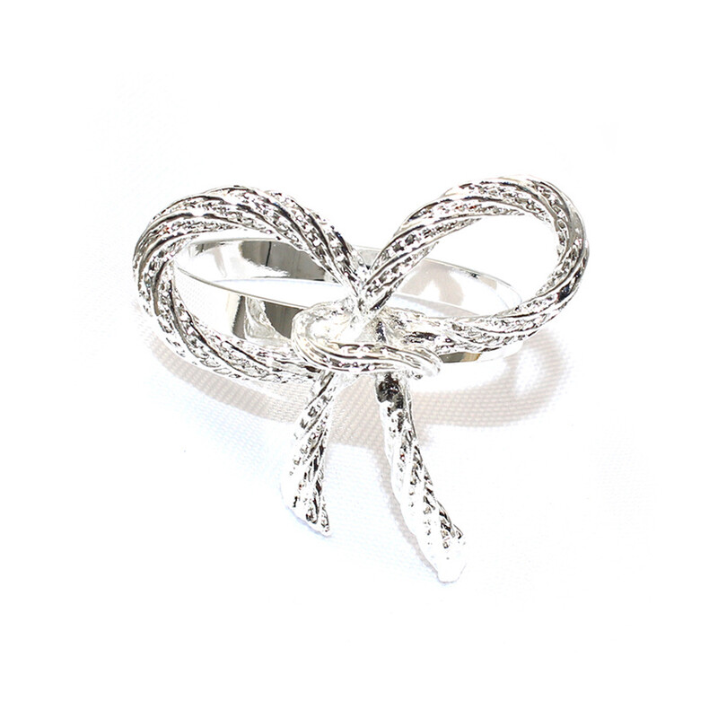 6kom Srebrni prstenovi za salvete Metalni okrugli držač za salvete Kopča za Valentinovo Vjenčanje Božić Ramazan Praznični stol za zabavu u kući Dec.