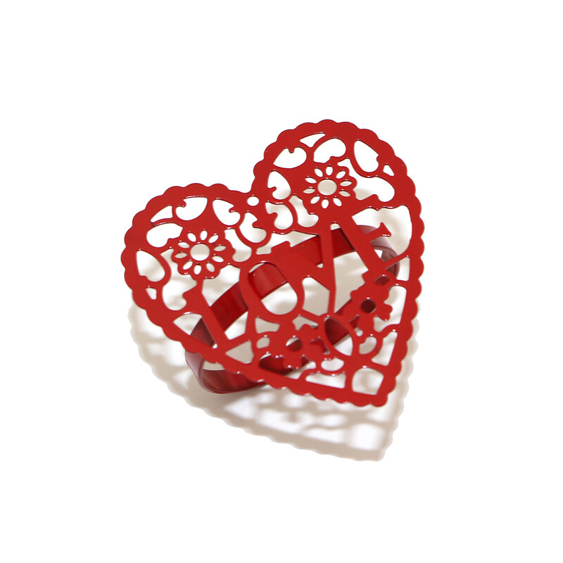 12kom prstenova za salvete za Valentinovo Izdubljeni držač za salvete u obliku srca Ljubavna kopča za salvete za dekoraciju stola za vjenčanje i Dan zahvalnosti