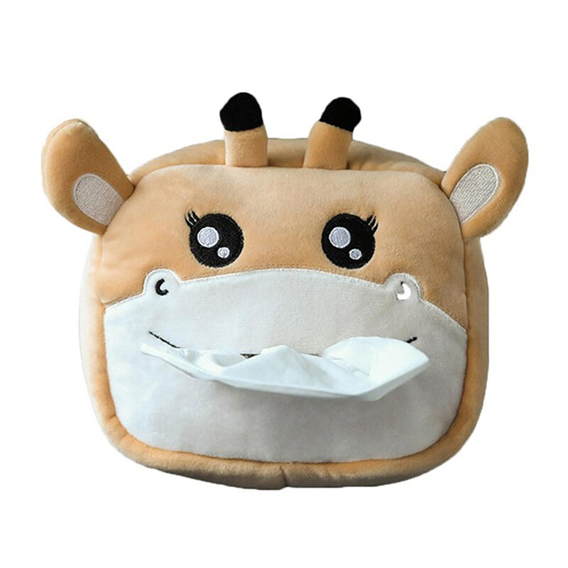 Jauki multfilmu auto Dzīvnieku dekorācijas kronšteins salvešu kastīte plīša salvešu turētājs Universāls auto mājas istabas papīra futrālis