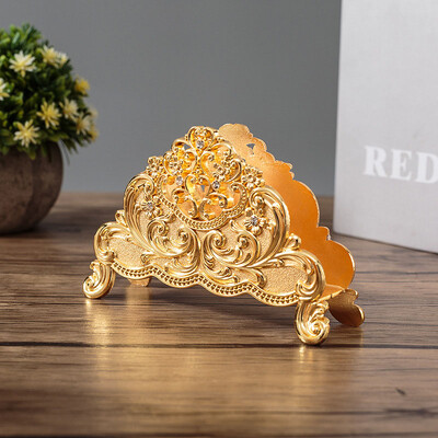 Европейски стил на маса Държач за салфетки Поставка за салфетки Метални художествени занаяти Декорация на дома Хотел Ресторант Десктоп Кафе Орнаменти Подарък