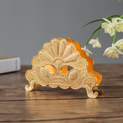 Европейски стил на маса Държач за салфетки Поставка за салфетки Метални художествени занаяти Декорация на дома Хотел Ресторант Десктоп Кафе Орнаменти Подарък