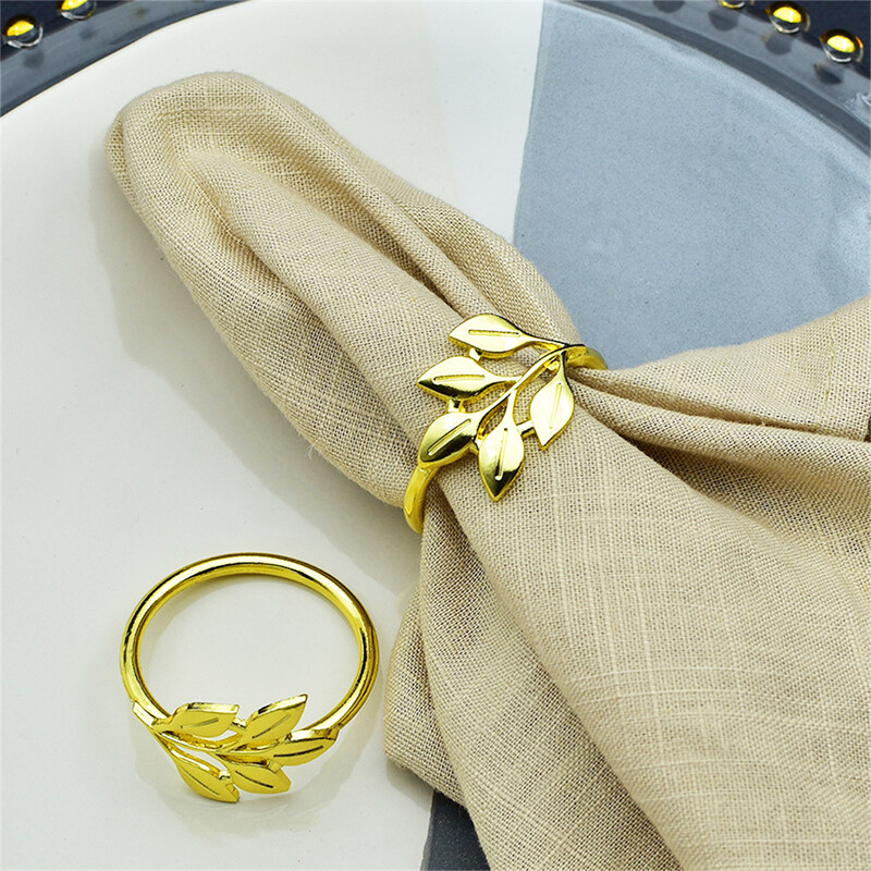 1kom Zlatni prsten za ubruse Jesenje lišće Držač za ubruse Kopča Vjenčanje Rođendan Hotelski krug od ručnika Dekoracija stola za večeru