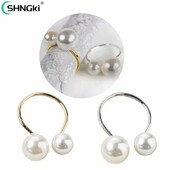 Istaknuti biseri u obliku slova U Prsteni za ubruse za vjenčanje Postavke mjesta Kuhinja Kuhinja Dekoracija stola za večeru Kopča držača ubrusa