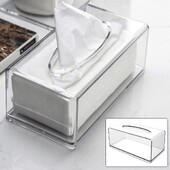 Акрилна прозрачна кутия за салфетки Капак Правоъгълен диспенсер за салфетки Поставка за офис хартия