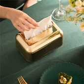 Luksusa zelta salvešu turētājs papīra futrālis salvešu kastītes glabāšanas organizators rotājumu amatniecības darbvirsmas salvešu turētājs virtuves salvešu kastīte