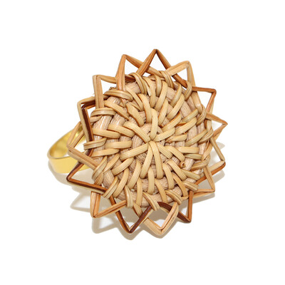 8kom Držači za salvete od ratana Rustikalni držač za salvete Ručno izrađena kopča za salvete za božićno vjenčanje, rođendan, dekoraciju stola za večeru