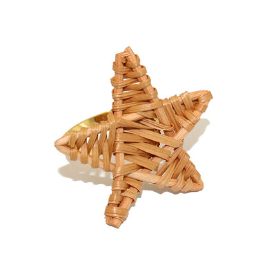 8kom Držači za salvete od ratana Rustikalni držač za salvete Ručno izrađena kopča za salvete za božićno vjenčanje, rođendan, dekoraciju stola za večeru