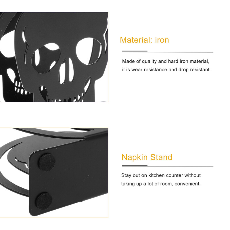 Държач за салфетки Хелоуин Тишу Хартия Поставка за маса Декор Метална поставка Държачи за кърпи Диспенсър Трапезария Черен коктейл Кухня