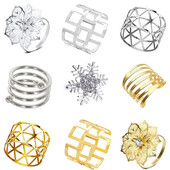 12 kom stražnji uzorak Vjenčani prstenovi za salvete Dekoracija za stol Izdubljena obiteljska okupljanja Svakodnevna upotreba Držač kopča za salvete