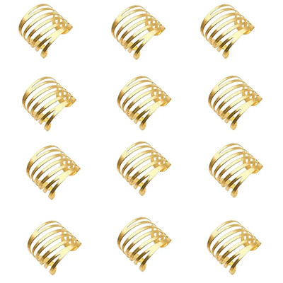 12 kom stražnji uzorak Vjenčani prstenovi za salvete Dekoracija za stol Izdubljena obiteljska okupljanja Svakodnevna upotreba Držač kopča za salvete