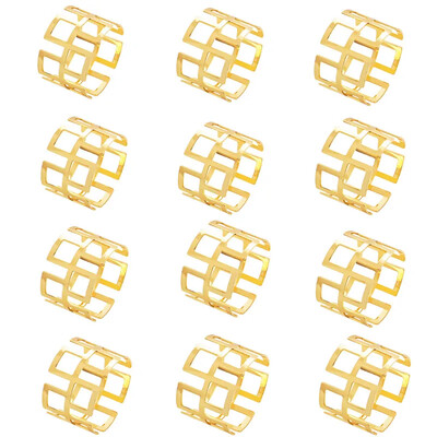 12 kom stražnji uzorak Vjenčani prstenovi za salvete Dekoracija za stol Izdubljena obiteljska okupljanja Svakodnevna upotreba Držač kopča za salvete