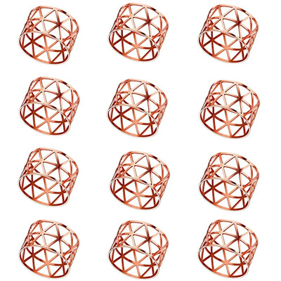 12 kom stražnji uzorak Vjenčani prstenovi za salvete Dekoracija za stol Izdubljena obiteljska okupljanja Svakodnevna upotreba Držač kopča za salvete