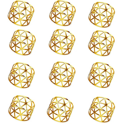 12 kom stražnji uzorak Vjenčani prstenovi za salvete Dekoracija za stol Izdubljena obiteljska okupljanja Svakodnevna upotreba Držač kopča za salvete