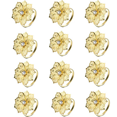 12 kom stražnji uzorak Vjenčani prstenovi za salvete Dekoracija za stol Izdubljena obiteljska okupljanja Svakodnevna upotreba Držač kopča za salvete