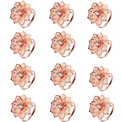 12 kom stražnji uzorak Vjenčani prstenovi za salvete Dekoracija za stol Izdubljena obiteljska okupljanja Svakodnevna upotreba Držač kopča za salvete