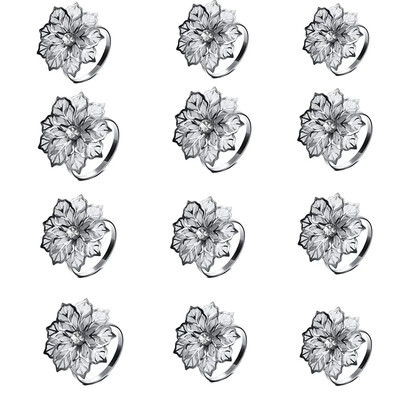 12 kom stražnji uzorak Vjenčani prstenovi za salvete Dekoracija za stol Izdubljena obiteljska okupljanja Svakodnevna upotreba Držač kopča za salvete