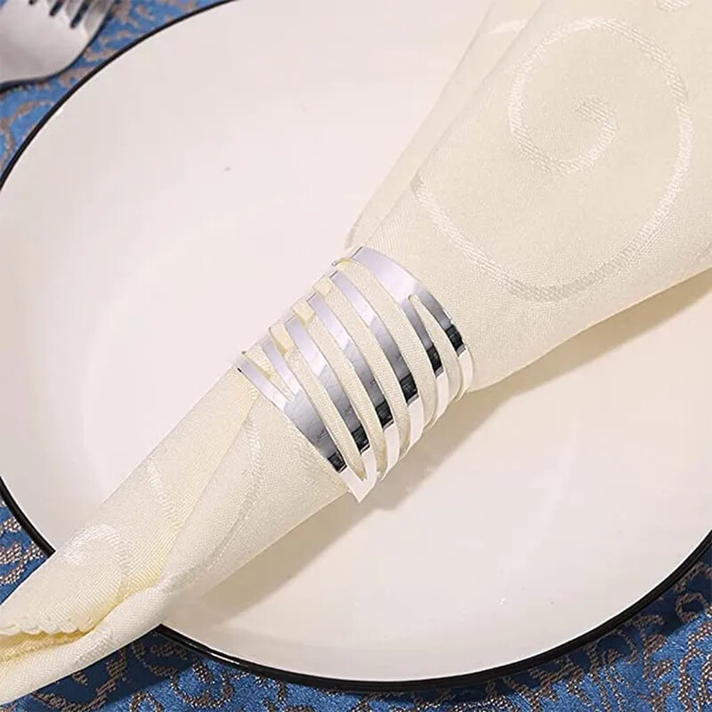 12 kom stražnji uzorak Vjenčani prstenovi za salvete Dekoracija za stol Izdubljena obiteljska okupljanja Svakodnevna upotreba Držač kopča za salvete