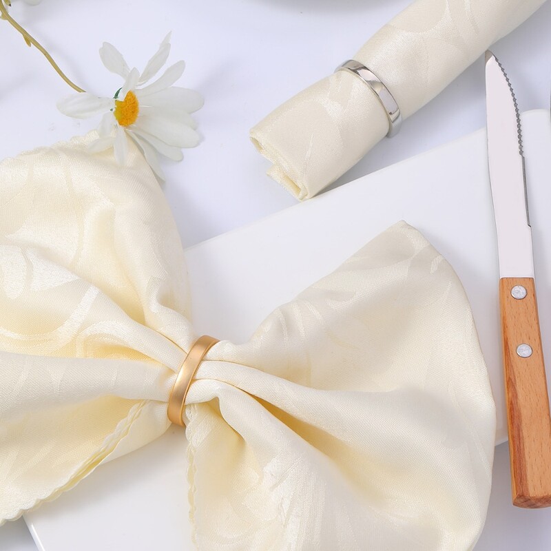 12 бр. Пръстени за салфетки от неръждаема стомана Матово златни полукръгли пръстени за салфетки Метален държач за пръстени за салфетки Модерна минималистична D-образна катарама