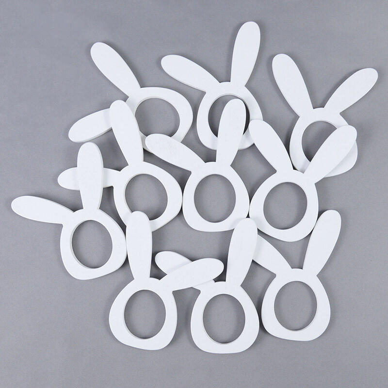 Držači za uskršnje prstenje za salvete West Ručnik za večeru Laserski rezani drveni prstenovi za salvete Zec Dekoracije za stol za vjenčanje Rođendan