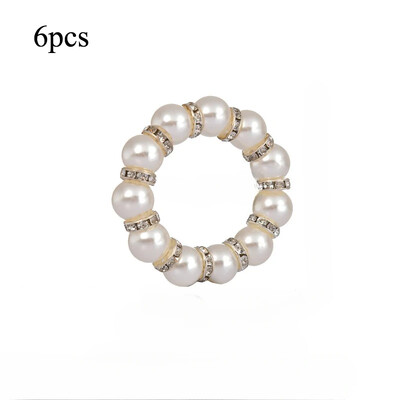 6Pcs biserni prstenovi za salvete Zlatni držač za salvete za svatove Ukrasi za bankete za kućnu kuhinju Dekoracija stola za blagovanje