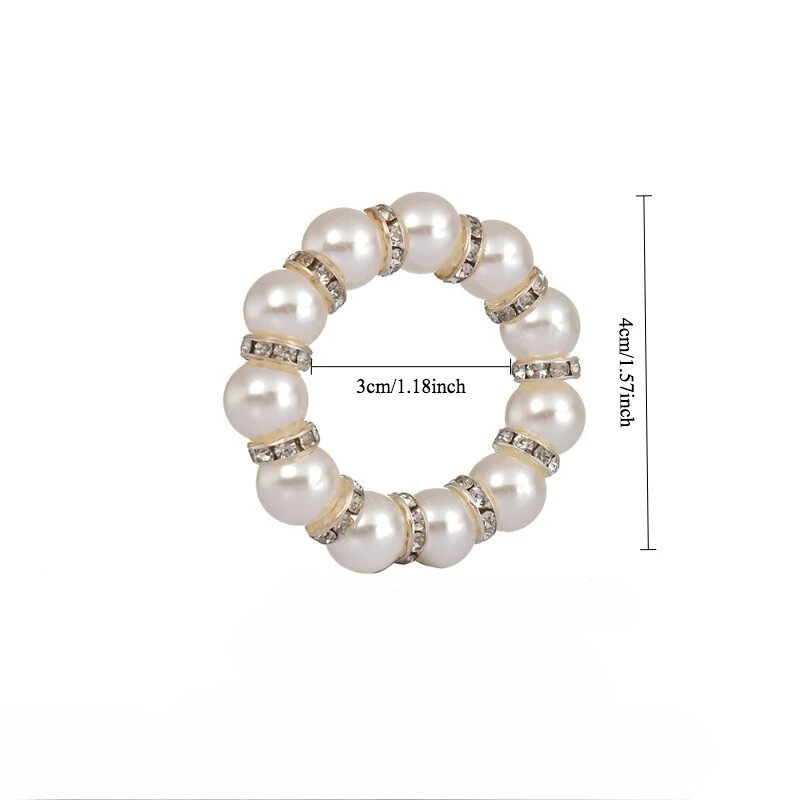 6Pcs biserni prstenovi za salvete Zlatni držač za salvete za svatove Ukrasi za bankete za kućnu kuhinju Dekoracija stola za blagovanje