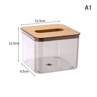 Prozirna kutija za ubruse za kućanstvo Prozirna pravokutna drvena moderna radna površina Kreativni prozirni stol Držač kutije za ubruse