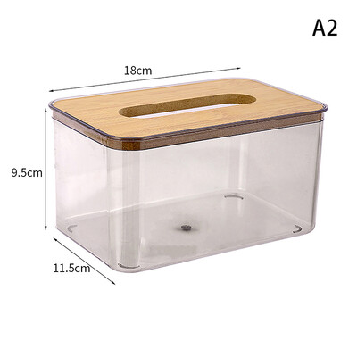 Prozirna kutija za ubruse za kućanstvo Prozirna pravokutna drvena moderna radna površina Kreativni prozirni stol Držač kutije za ubruse