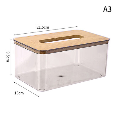 Prozirna kutija za ubruse za kućanstvo Prozirna pravokutna drvena moderna radna površina Kreativni prozirni stol Držač kutije za ubruse