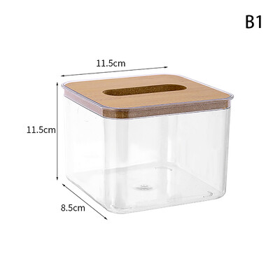 Prozirna kutija za ubruse za kućanstvo Prozirna pravokutna drvena moderna radna površina Kreativni prozirni stol Držač kutije za ubruse