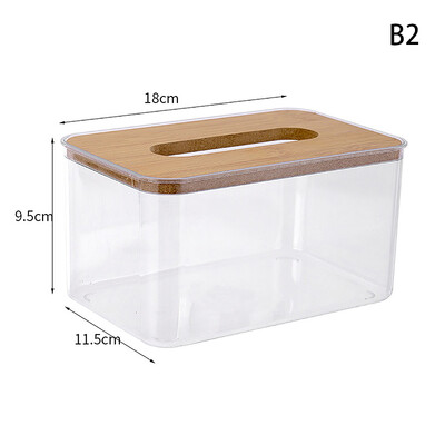 Prozirna kutija za ubruse za kućanstvo Prozirna pravokutna drvena moderna radna površina Kreativni prozirni stol Držač kutije za ubruse