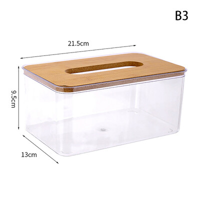 Prozirna kutija za ubruse za kućanstvo Prozirna pravokutna drvena moderna radna površina Kreativni prozirni stol Držač kutije za ubruse