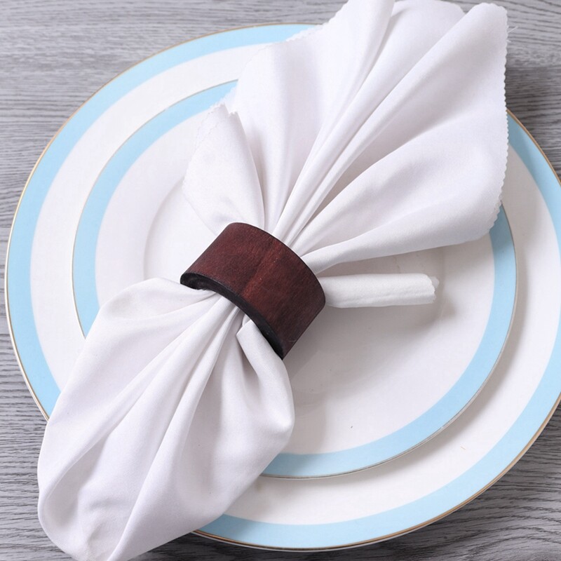 Držač za ubruse za blagovaonski stol od 12 komada, drveni ukrasni prstenovi za ubruse za dekoraciju stola
